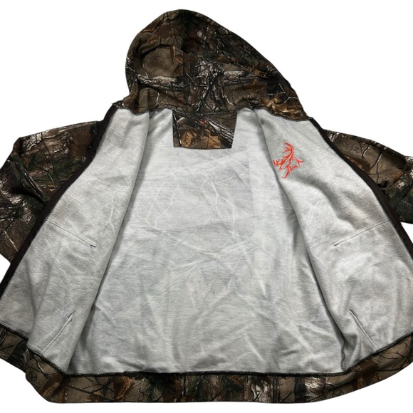 Bushmaster Camo Hoodie XL | Hunting Sweatshirt | Orange Logo | Cotton 80% Brown - Picture 5 of 10